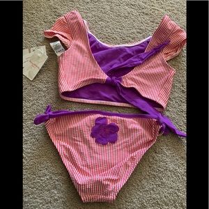 New Tommy Bahama girls two piece retro swimsuit.
